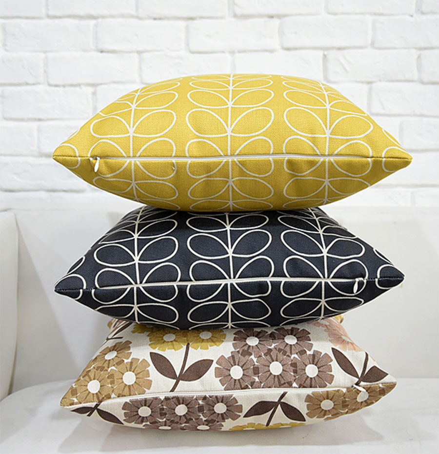 Cotton And Linen Pillow With Flower And Bird Picture