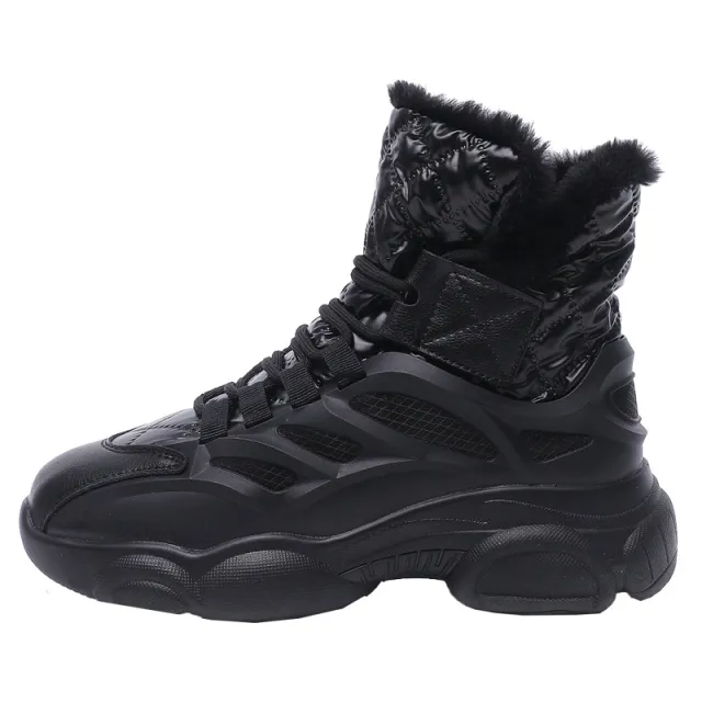 Cotton Boots With Fleece Winter Shoes Black - Shop at LoveMi