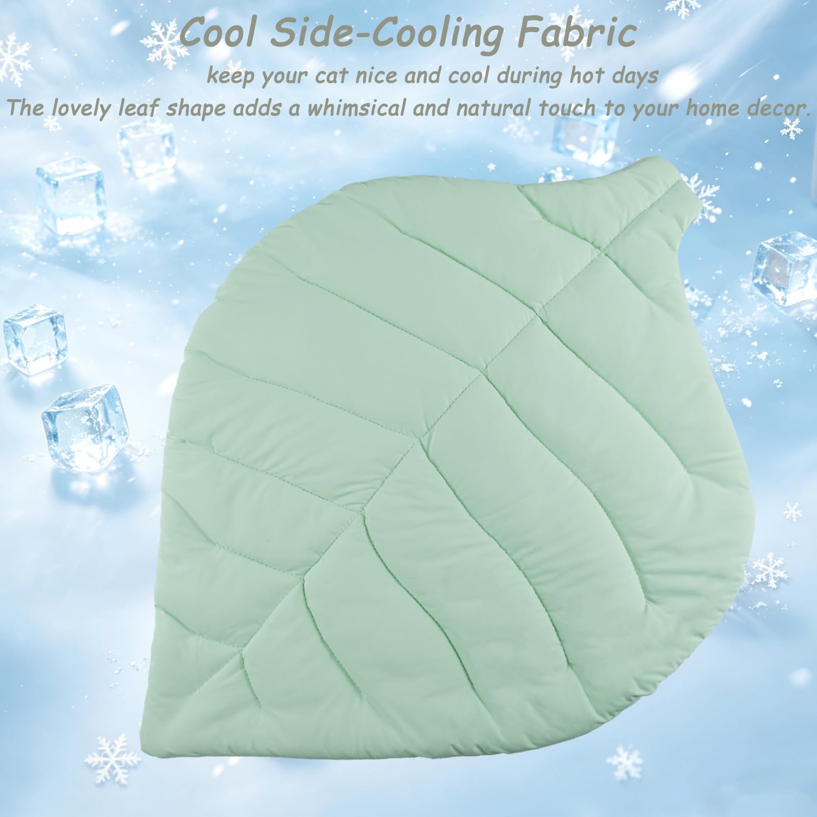 Cat Cooling Mat Cat Leaf Bed Mat Comfortable Soft Fabric Breathable Cozy For All Seasons  Ideal For Cats Small Pets thumbnail 4