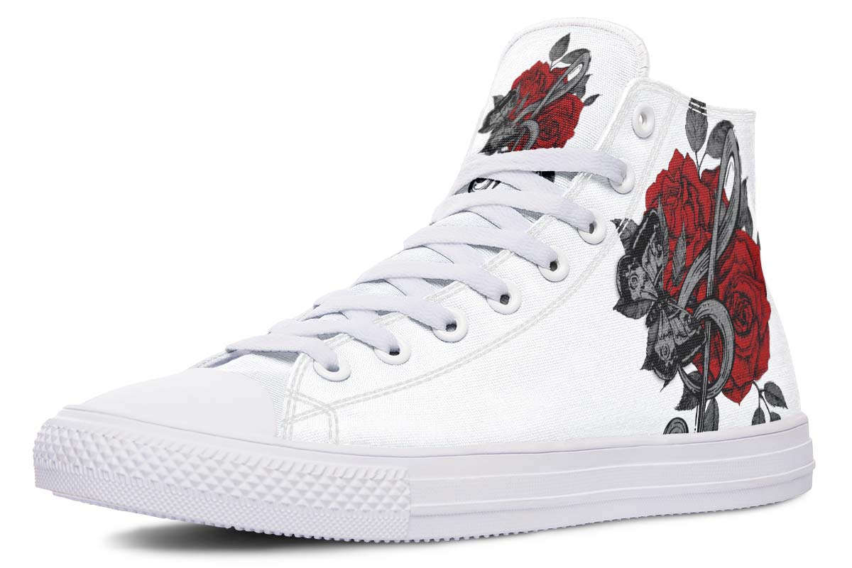 Men's And Women's Fashion Color Printing High-top Canvas Shoes
