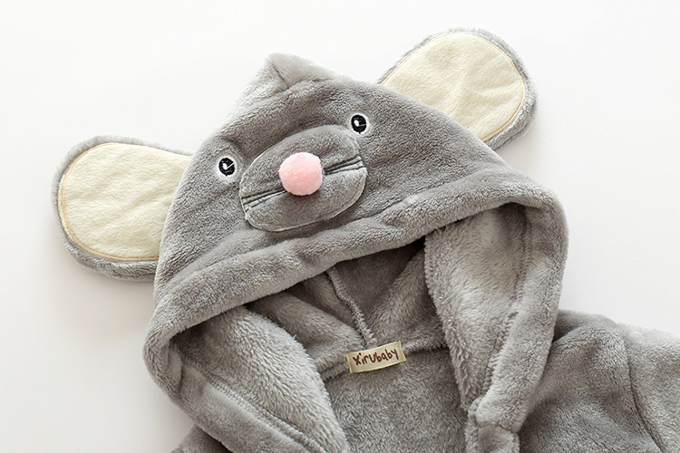 SnuggleMates Flannel Bathrobe with Cute Mouse Hood - Cozy and Warm for Kids - MomChecklist