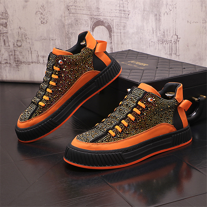 Black orange cotton shoes