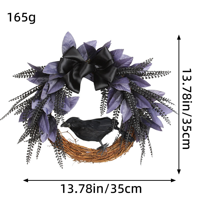 Halloween bowknot crow garland door hanging (halloween bow