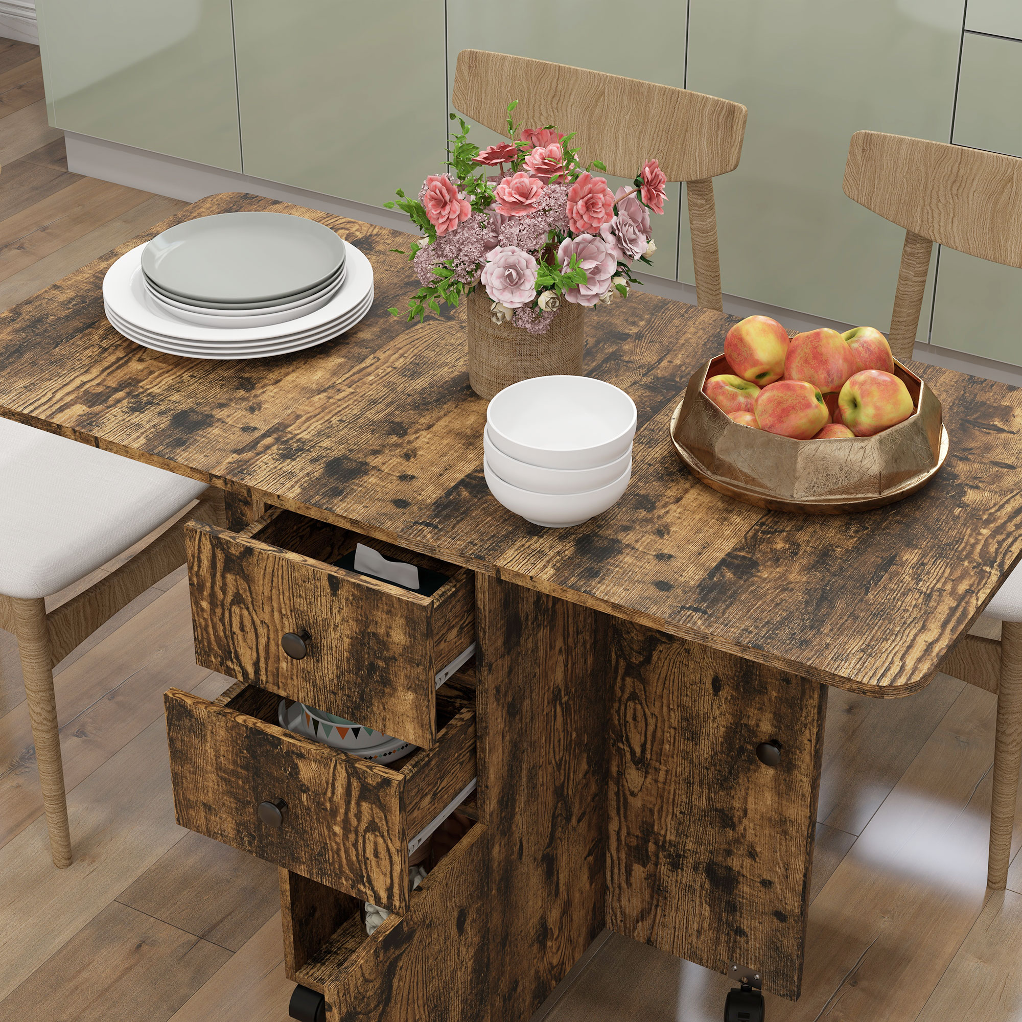 Storage Six Person Folding Dining Table — image 3