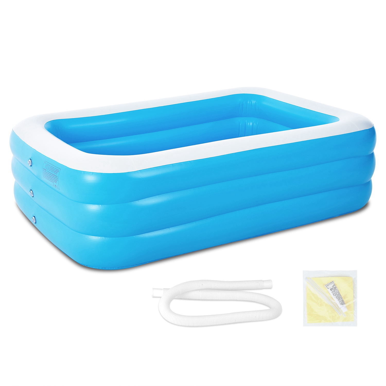 Inflatable Family Swimming Pool 120 x 72 x 24 in Kids Outdoor Summer Pool