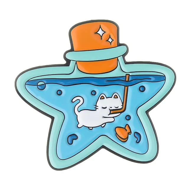 Cartoon Animal Drift Bottle Brooch Cute Cat Bottle With Straw - Shop at LoveMi
