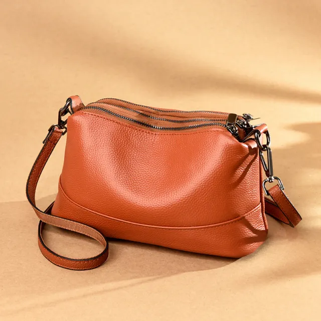 Cowhide New Middle aged Women Summer New Shoulder Diagonal Bag Brown - Shop at LoveMi