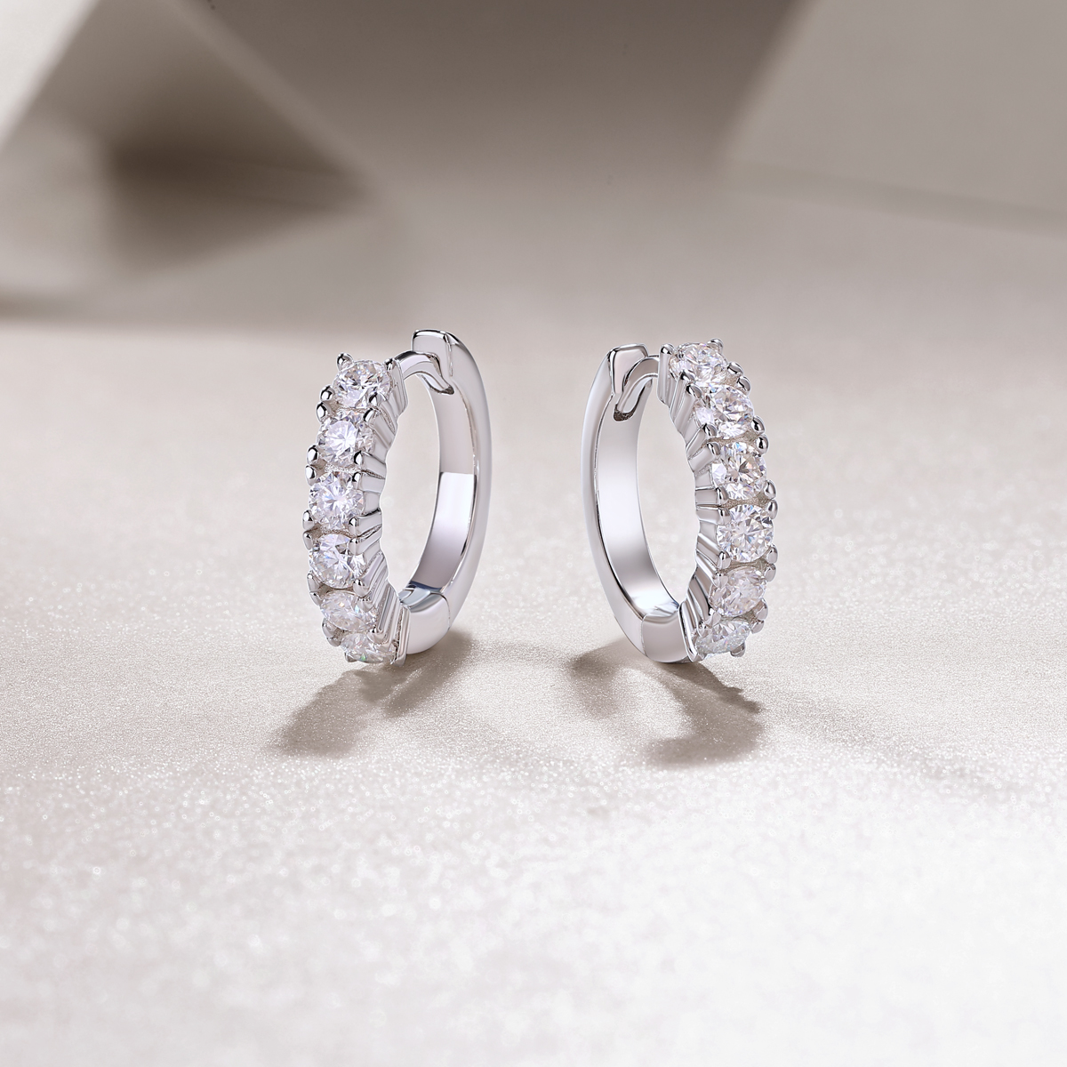 Platinum-plated S925 Silver Earrings With Lab-created Moissanite Ships From USA