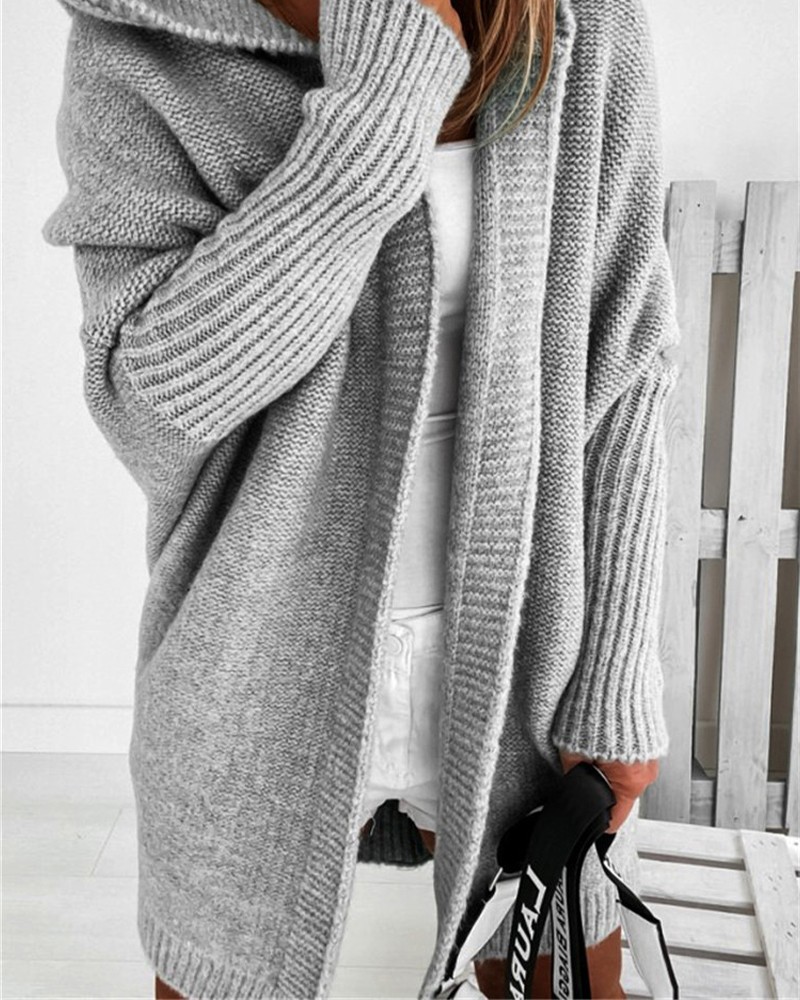 Solid Color Casual Loose Sweater Coat