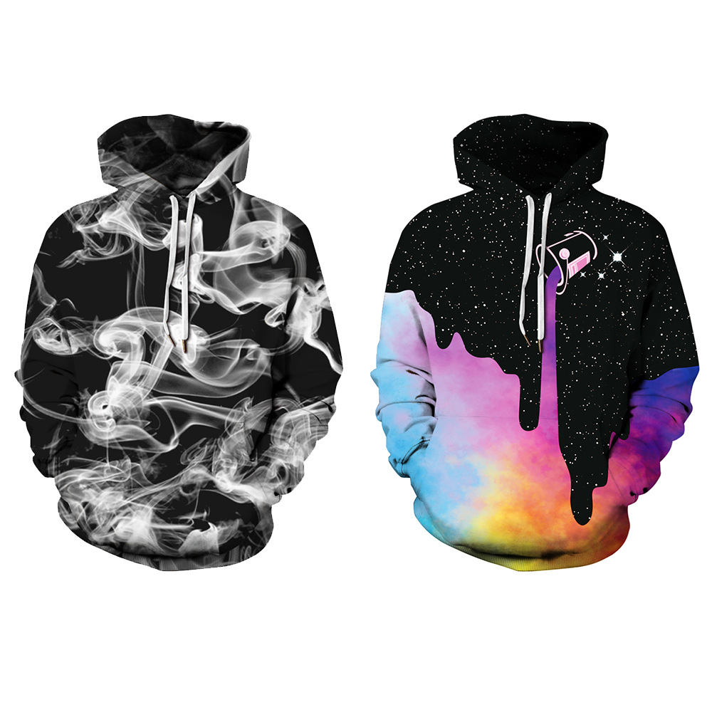 Title 4, Starry sky smoke ring print hoodie