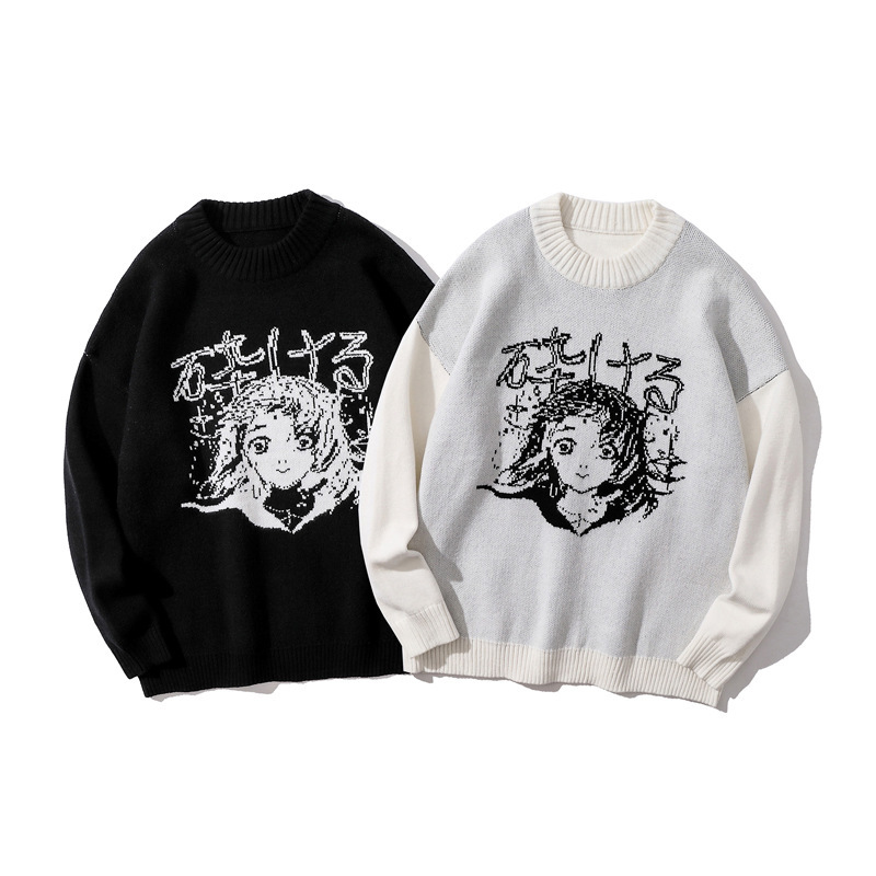 Knit Sweater Men And Women Long-sleeved Loose High Street Couple