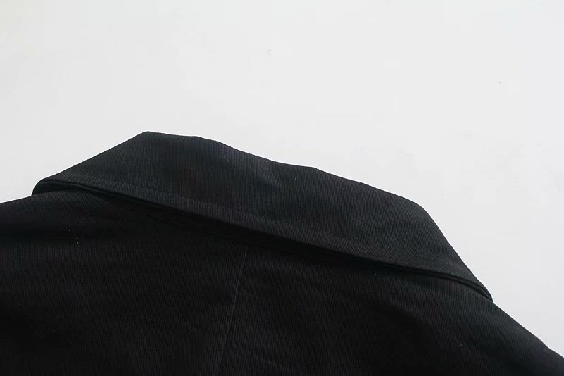 Fashion Suit Collar Single Breasted Solid Color Dress