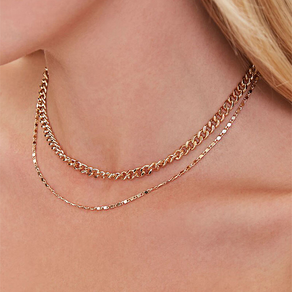European And N Fashion Accessories Choker European Version Of The Elements Of Personality Fashion Necklace Necklace Collarbone Chain, Multi-layer Necklace Female Ins - Image 1