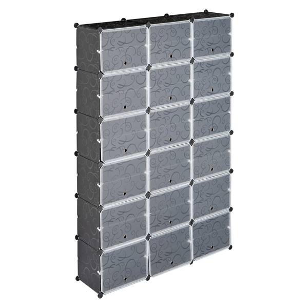 3 Rows, 12 Layers, 36 Compartments Plastic Shoe Box Storage Rack - Image 4