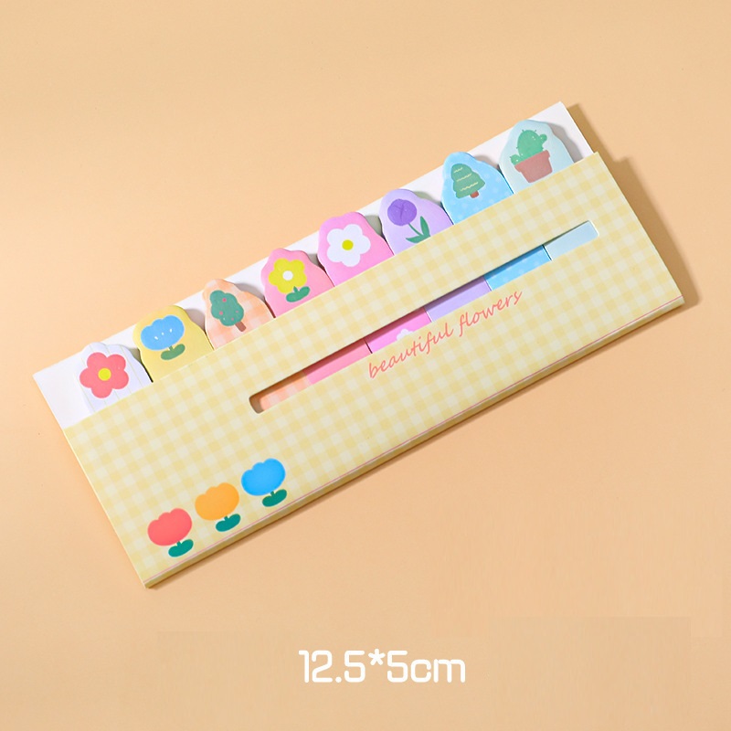 120 PCS Multi-color Kawaii Cartoon Fruit Flower Writable Sticky Notes