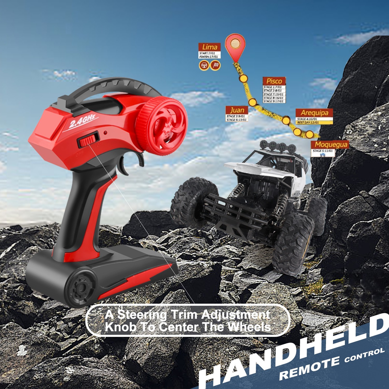 XL Large Remote Control RC Cars Big Wheel Car Monster Truck 4WD Kid Toy Electric — image 8