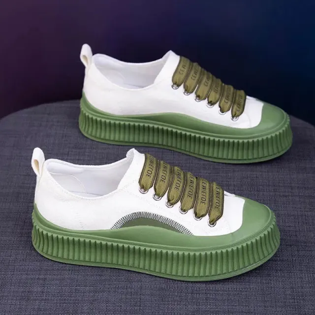 Muffin Thick Soled Heightening Versatile Retro Biscuit Shoes White - Shop at LoveMi