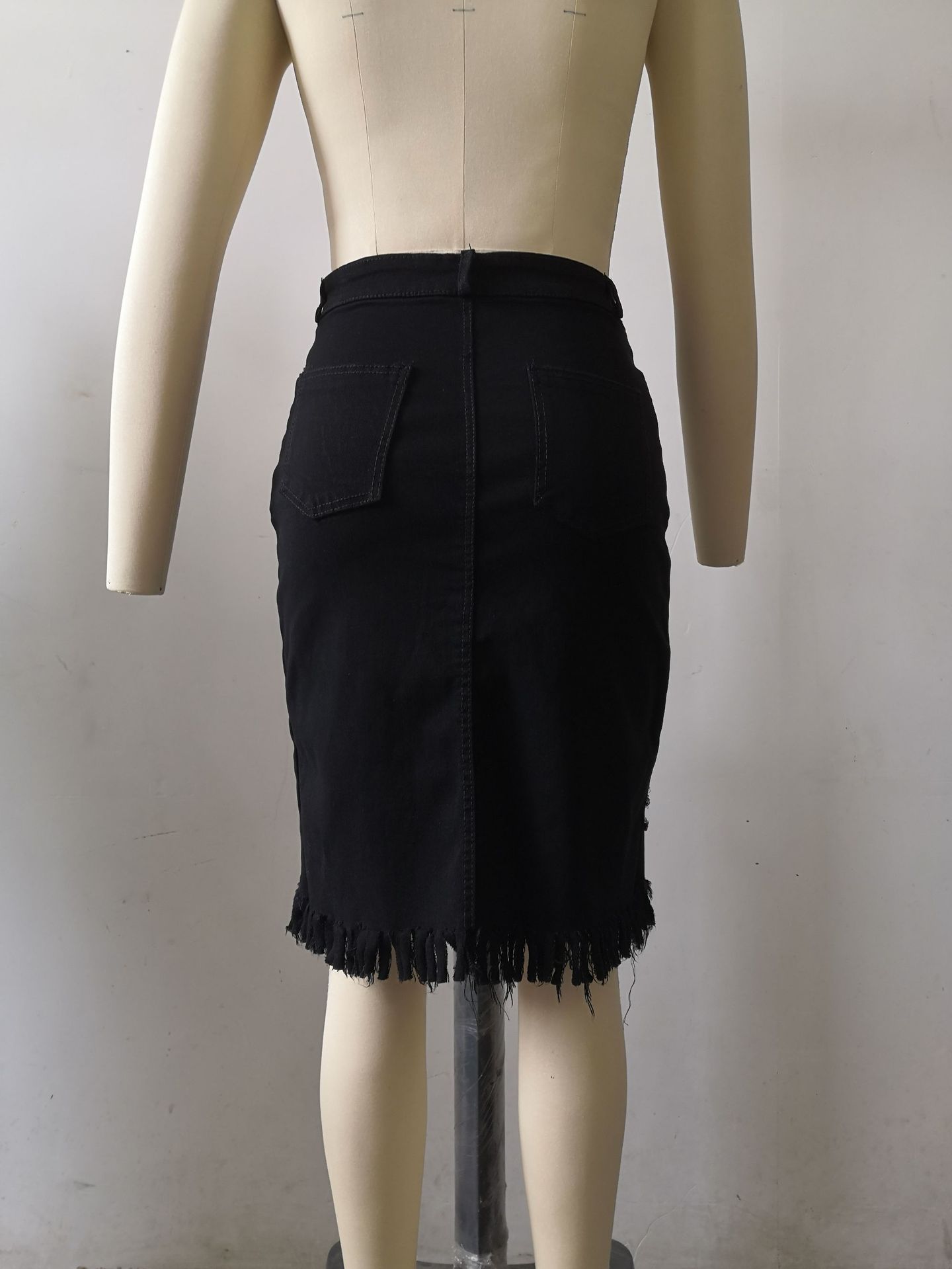 Title 12, Senhora Voorkant Split Denim Mini Rok