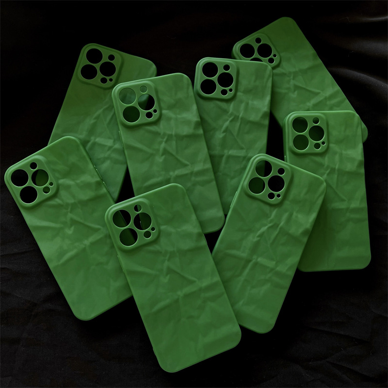 Funda para celular plegada verde suave de venta popular