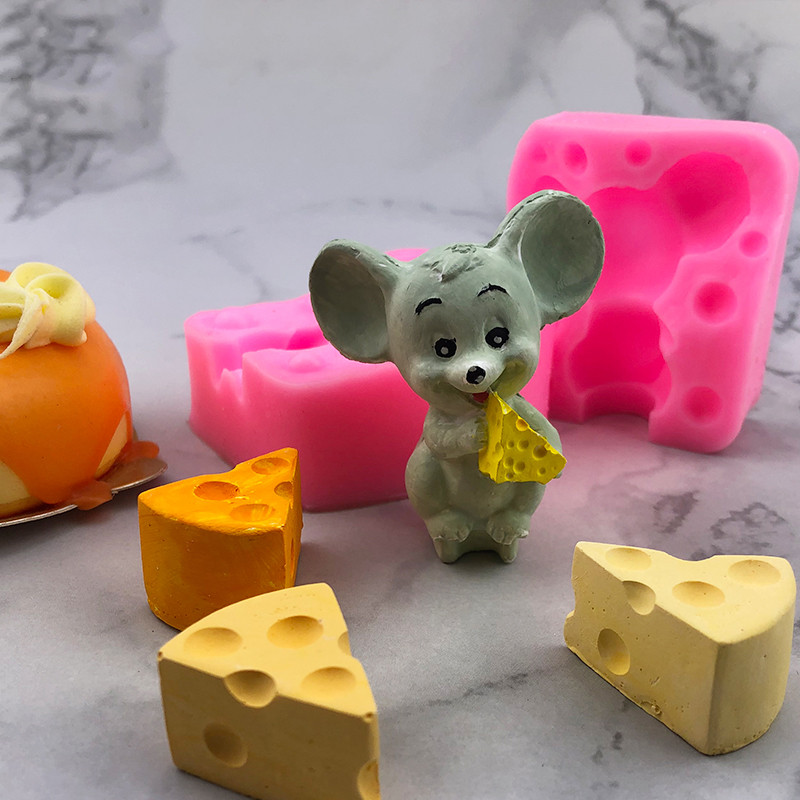 Title 4, Little Mouse Cheese Block Shape Fondant Baking ...