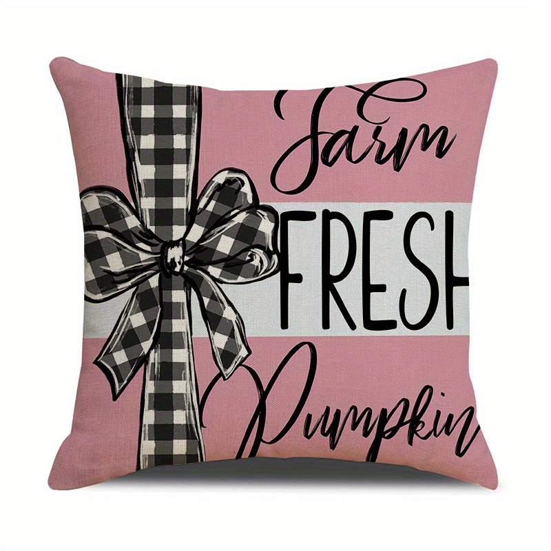 4 Pack Fall Pillow Covers 18x18in Farmhouse Pumpkin Maple Leaf Cushion Case Autumn Sofa Couch Decor For Autumn Thanksgiving Harvest Decorations — view 6