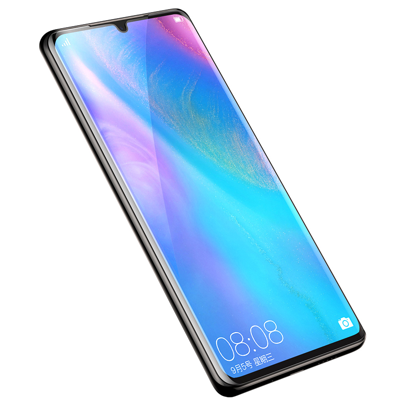 Full Screen Curved Anti Explosive Soft Film Two Pieces For P30 Pro Black