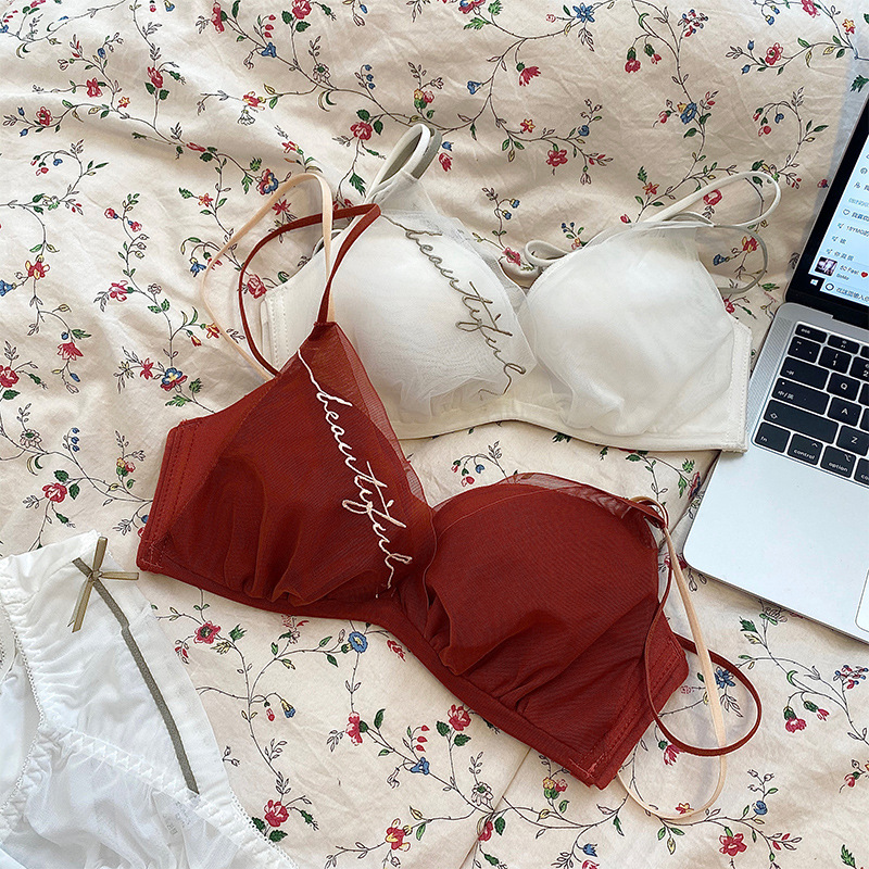 French Mesh Embroidered Underwear Set — image 1
