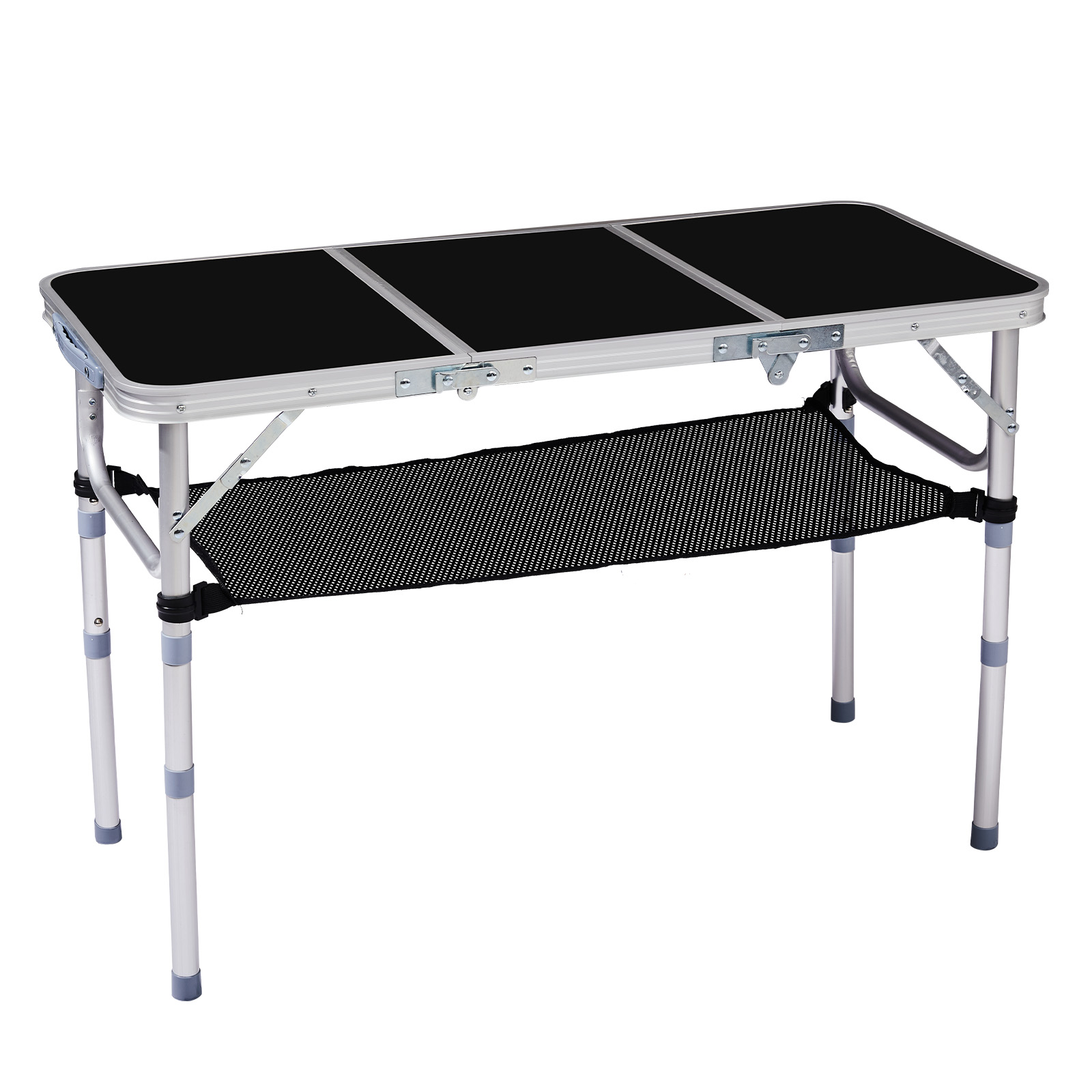 3ft Adjustable Camping Table with Storage Mesh