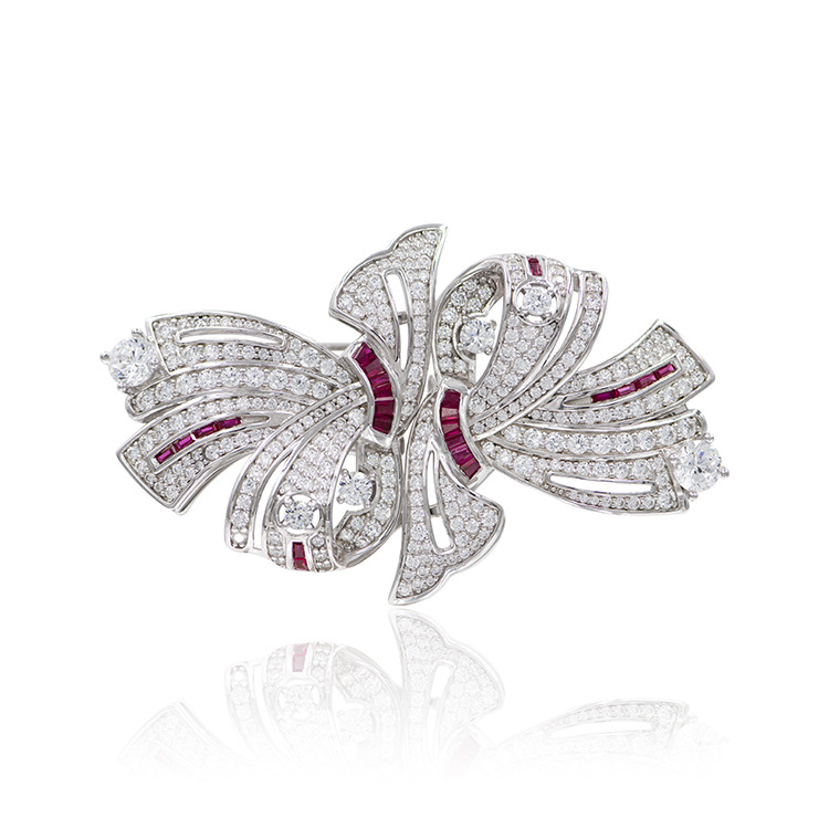 High Grade Detachable Double Clip Bow Brooch — foto 12