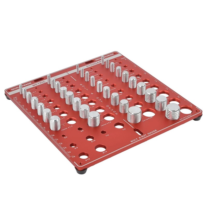 Nut And Bolt Thread Size Checker Metric & Inch 34 Identifier Gauge Board — image 2