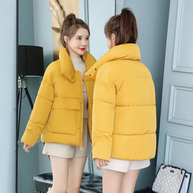 Korean Style Loose Student Cotton padded Jacket Bread Coat Yellow - Shop at LoveMi