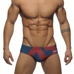 Men's U Convex Triangle 045 Printed Swimming Shorts - Blue - View 1