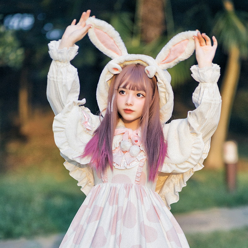 Rabbit Ears Short Sweet And Cute Plush Sleeveless Jacket