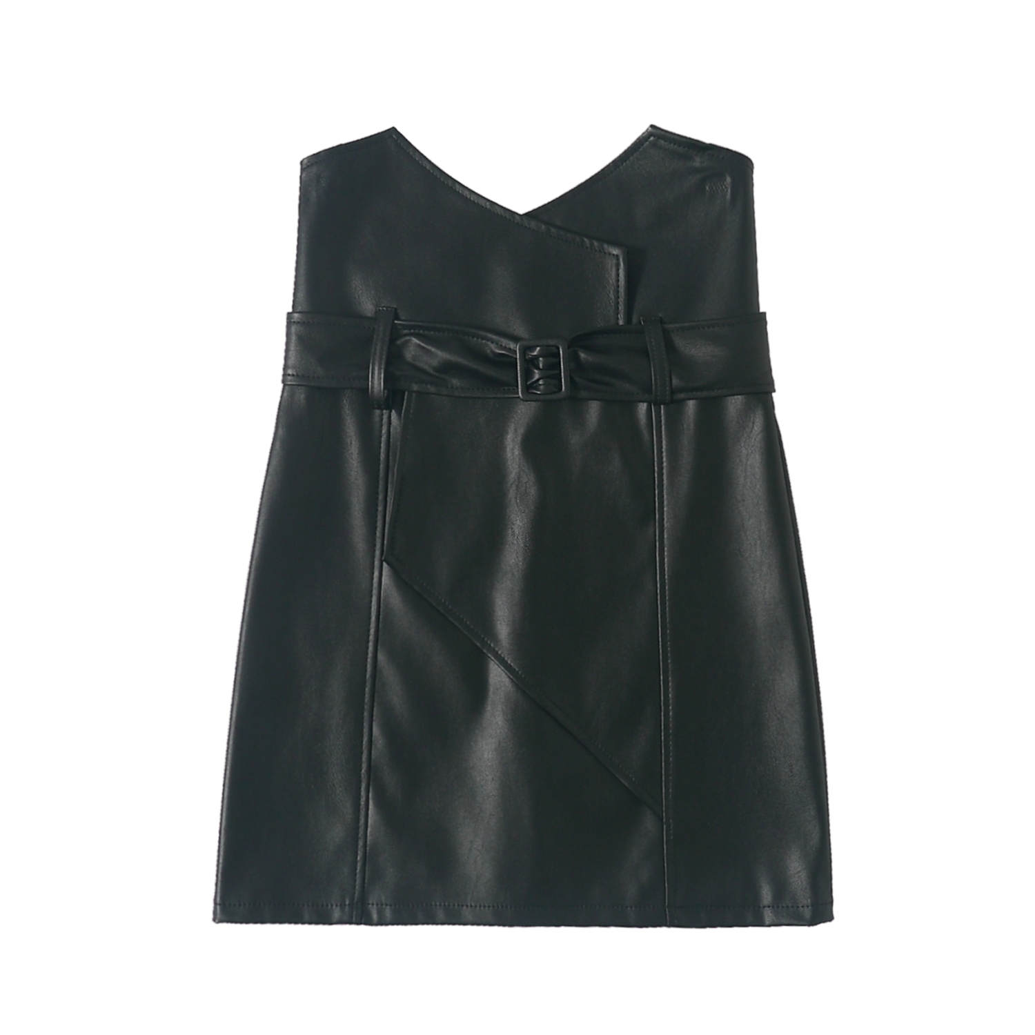Irregular Super High Waist Leather Skirt