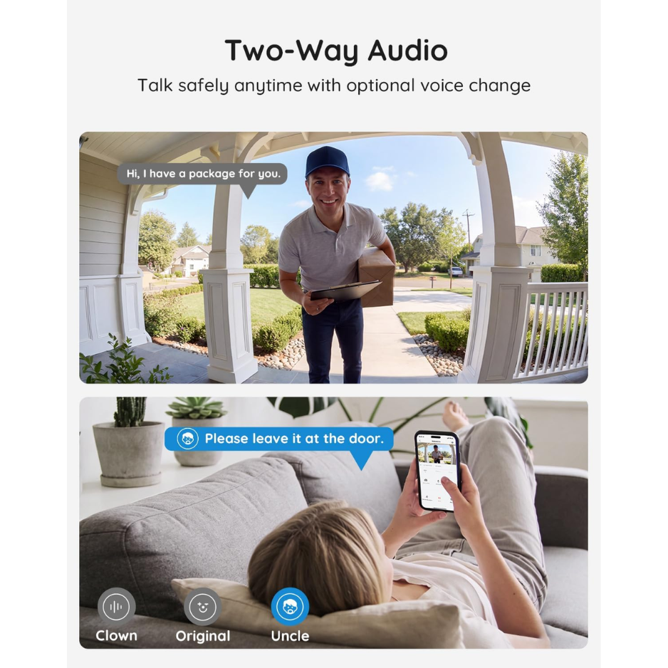 2K HD Wireless Video Doorbell Camera, No Subscription Required 5