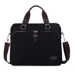 Tote Bag Men's Simple Briefcase Fashion Canvas - Black - View 1
