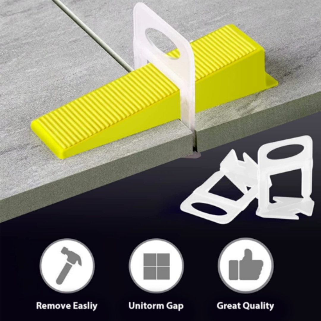500PCS Tile Leveling System Clips Levelling Spacer Tiling Tool Floor Wall  500pcs Clips 1.5mm