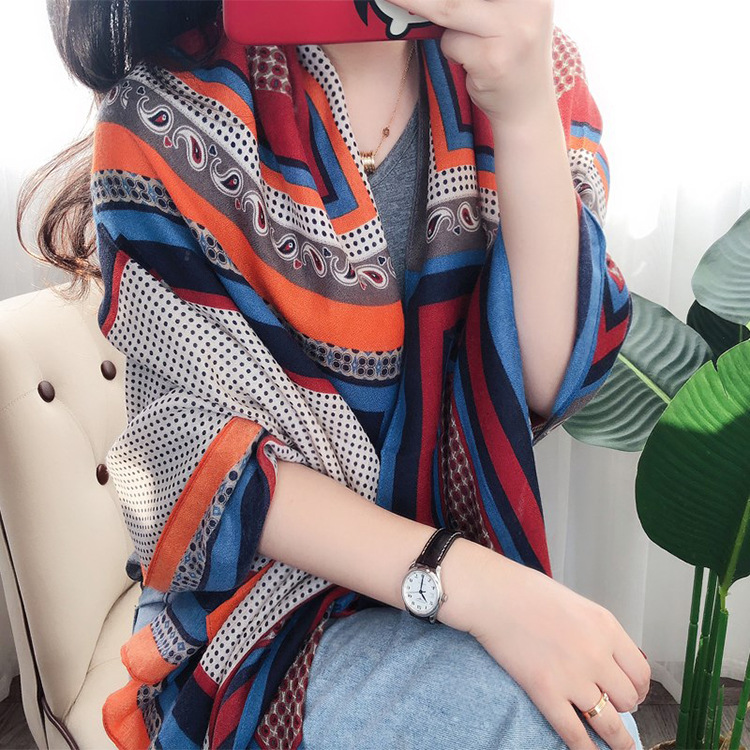 Personalized Printing Scarf Dual-use Air Conditioning Shawl Sunscreen