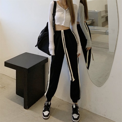 New Design Contrast Color All-match Pants