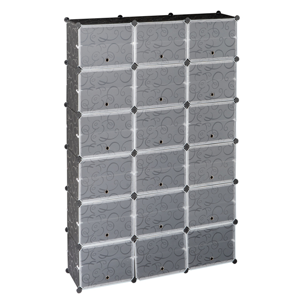 3 Rows, 12 Layers, 36 Compartments Plastic Shoe Box Storage Rack - Image 8