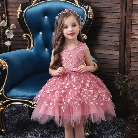 Clothing Baby Girls Middle and Small Children Kindergarten Dresses