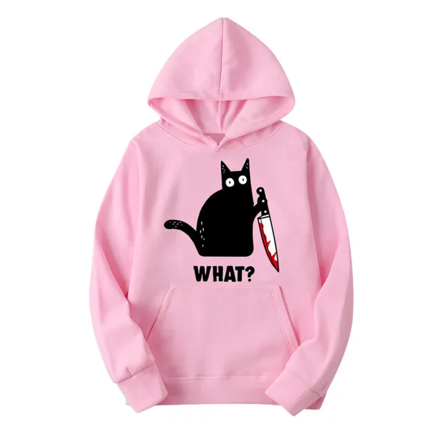 Sweatshirt Loose Hooded Student Wear Fashion Cartoon Print Sweater Pink - Shop at LoveMi