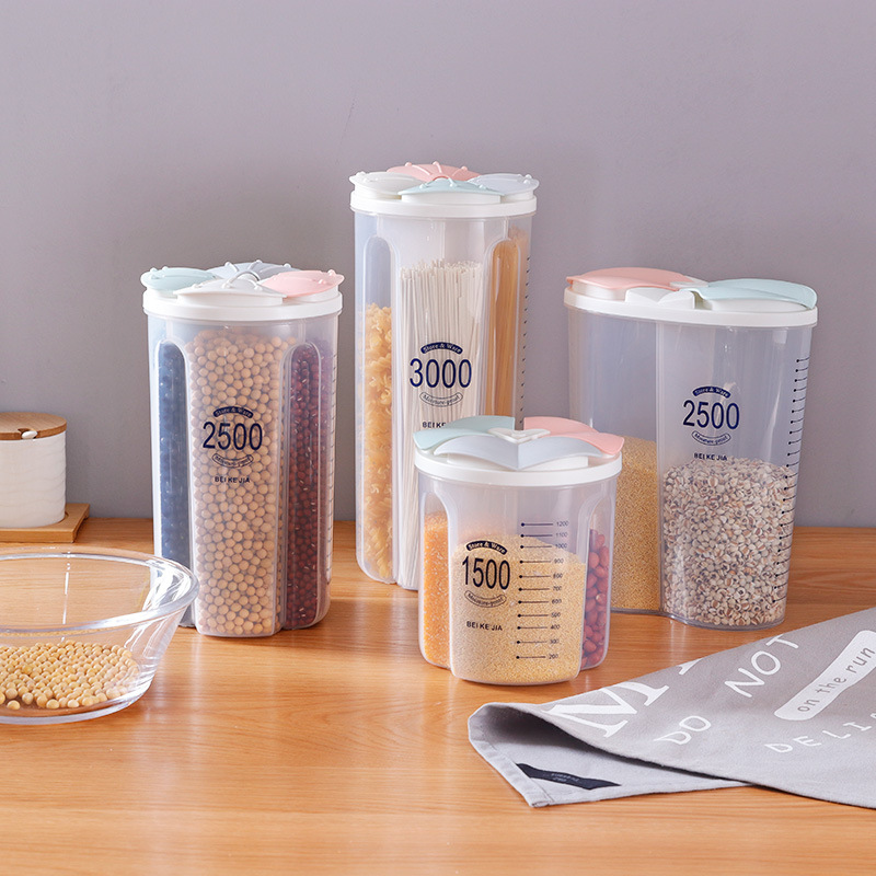 Title 4, Kitchen Whole Grains Transparent Sealed Storage...