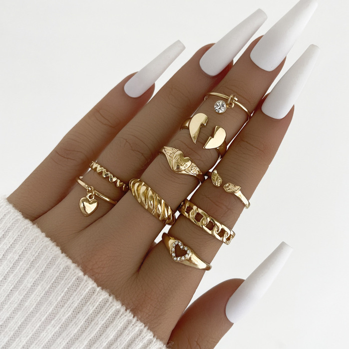 Exaggerated Snake Ring Set Of Four