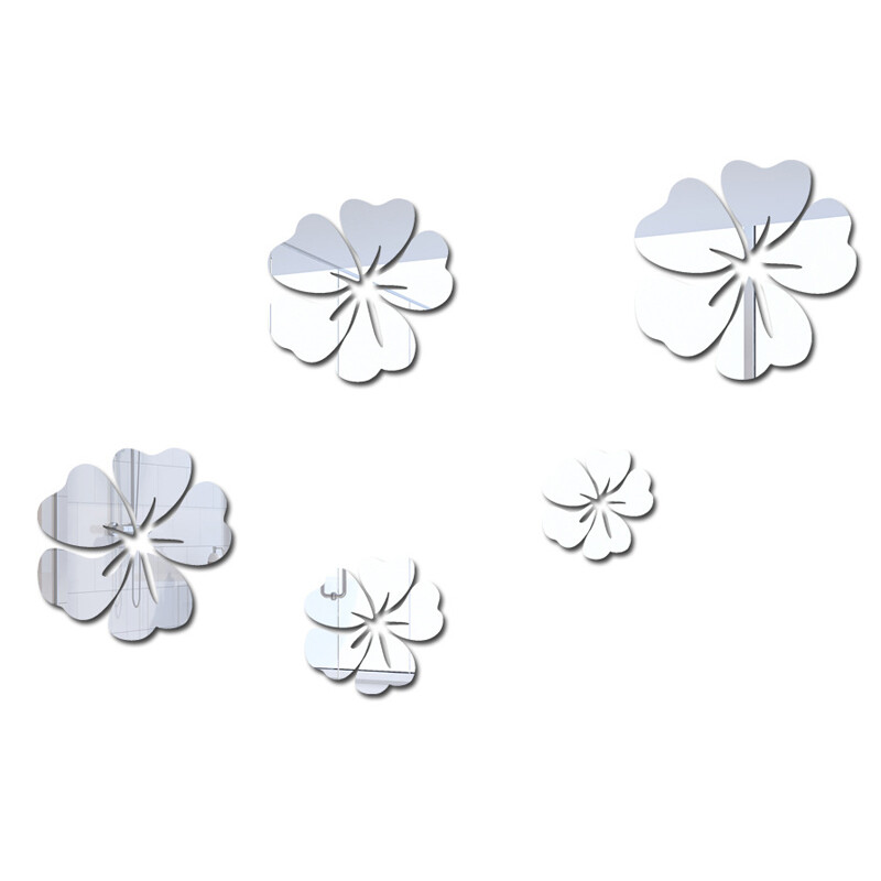 Flower Decal 3D Mirror Wall Sticker Removable Art Mural Home Room Decor Durable