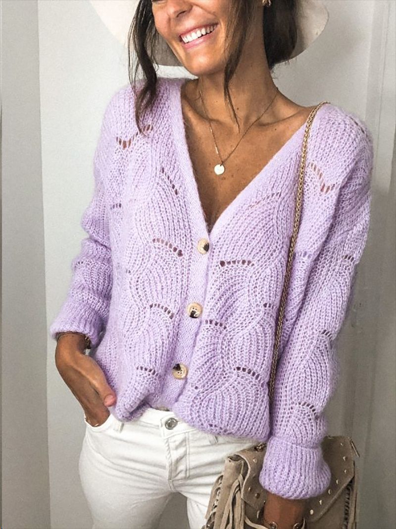 Title 5, New Sexy V Neck Hollow Knit Top