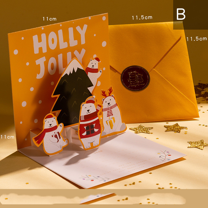 Christmas Party Creative Three-dimensional Cartoon Christmas Greeting Card