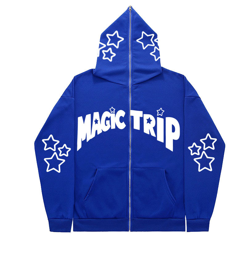 Full-face Zipper Sweater Letter XINGX Hoodie Zipper To The Top Tide Coat Personalized Men's Clothing