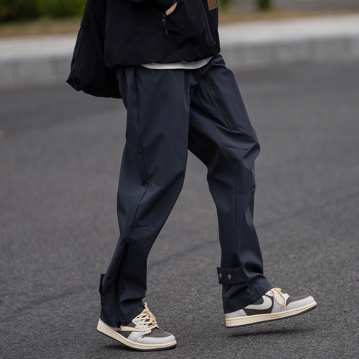 Men's And Women's Straight Functional Waterproof Zip Workwear Casual Trousers