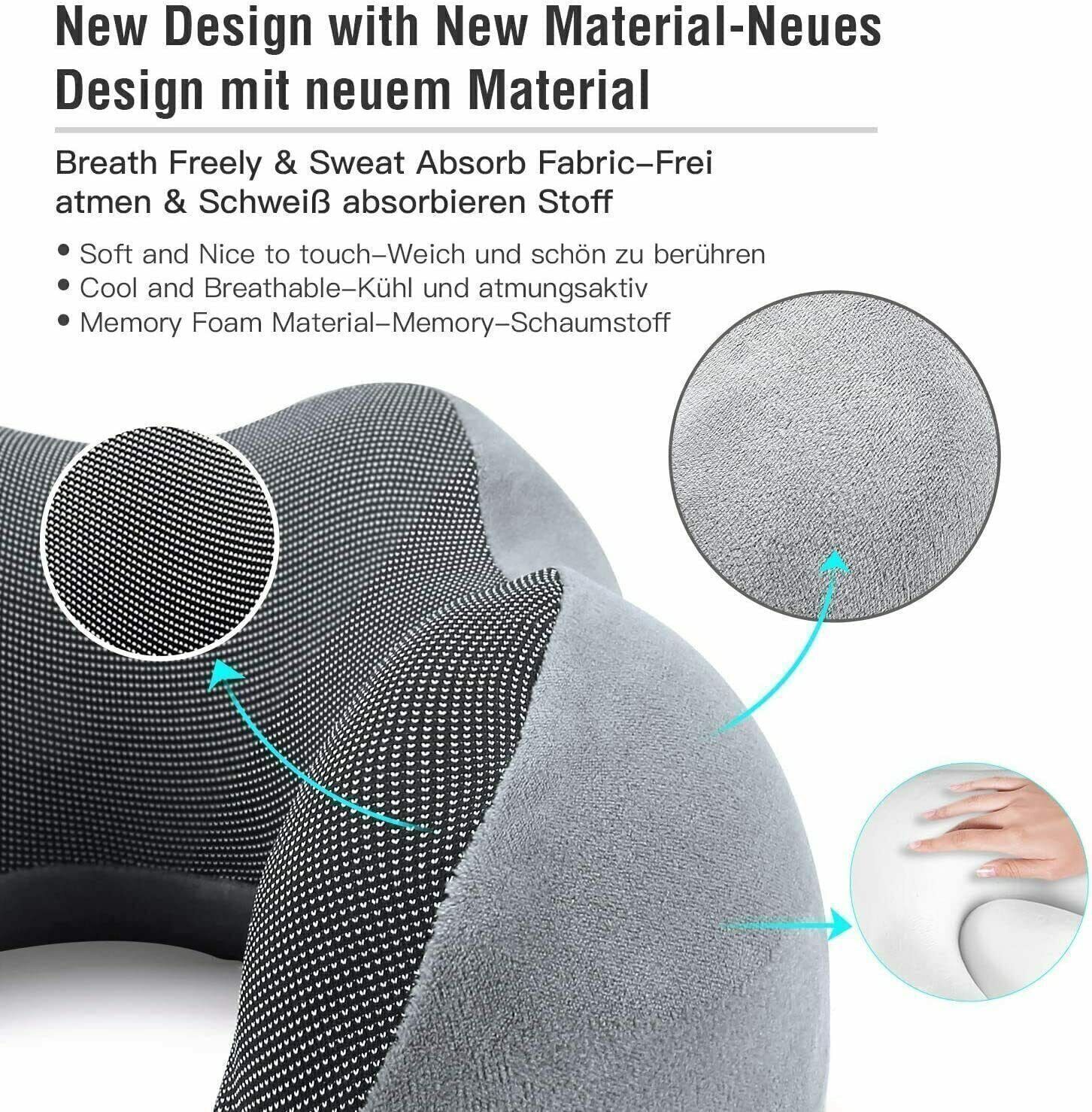 Memory foam u shaped travel pillow neck support soft rest